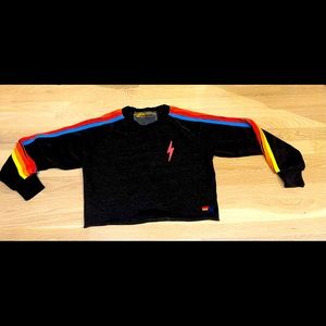 Aviator nation crop sweatshirt black size small